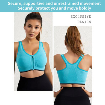 Γυναικείο σουτιέν χωρίς ραφή Εσώρουχα Camisole Crop Top Ελεύθερο Μέγεθος Μαύρο Δέρμα Μπλε Μπροστινό Φερμουάρ Αναπνεύσιμο Sports Fitness Yoga Casual