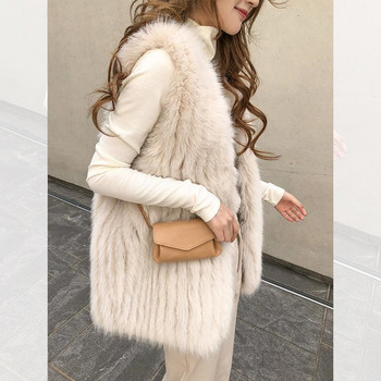 2023 Φθινόπωρο Χειμώνας Γυναικείο γούνινο γιλέκο που μοιάζει με αλεπού Νέα φαρδιά απομίμηση γούνας γούνας Ένα ζεστό καθημερινό γιλέκο Γυναικείο αμάνικο παλτό