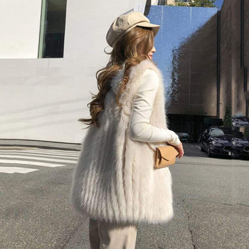 2023 Φθινόπωρο Χειμώνας Γυναικείο γούνινο γιλέκο που μοιάζει με αλεπού Νέα φαρδιά απομίμηση γούνας γούνας Ένα ζεστό καθημερινό γιλέκο Γυναικείο αμάνικο παλτό