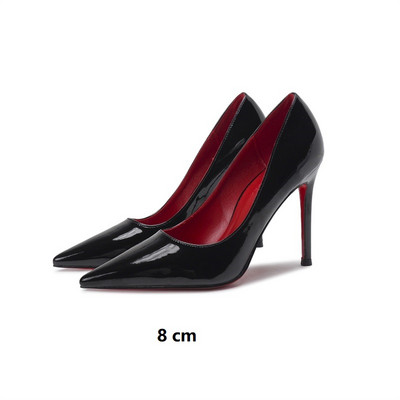 Pompe de lux pantofi pentru femei, pantofi cu fund roșu strălucitor, pantofi cu toc înalt de marcă, pantofi de mireasă sexy pentru petrecere cu vârf ascuțit