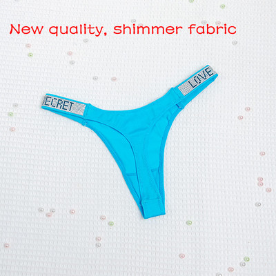 Chiloți cu strasuri pentru femei sexy, cu talie joasă, șiruri, fără sudură, lenjerie de corp de culoare strălucitoare, lenjerie secretă în spate, chiloți Tanga