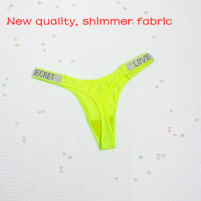 Chiloți cu strasuri pentru femei sexy, cu talie joasă, șiruri, fără sudură, lenjerie de corp de culoare strălucitoare, lenjerie secretă în spate, chiloți Tanga