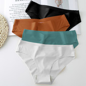 TrowBridge Chiloți fără cusături pentru femei din satin de mătase Lenjerie intimă pentru femei Lenjerie confortabilă Slip sport respirabil Reducere caldă Chiloți mărimi mari