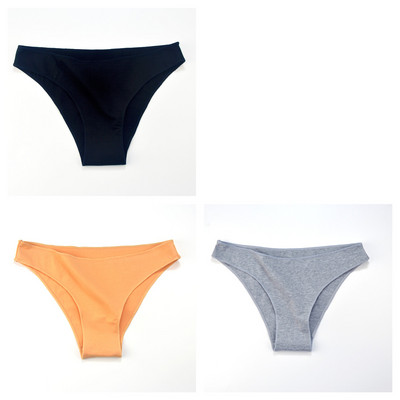 3 buc. Lenjerie de corp din bumbac M-XXL Chiloți fără sudură pentru femei Slip cu talie joasă pentru femei Chiloți confortabili de culoare solidă Lenjerie respirabilă