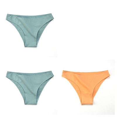 3 buc. Lenjerie de corp din bumbac M-XXL Chiloți fără sudură pentru femei Slip cu talie joasă pentru femei Chiloți confortabili de culoare solidă Lenjerie respirabilă