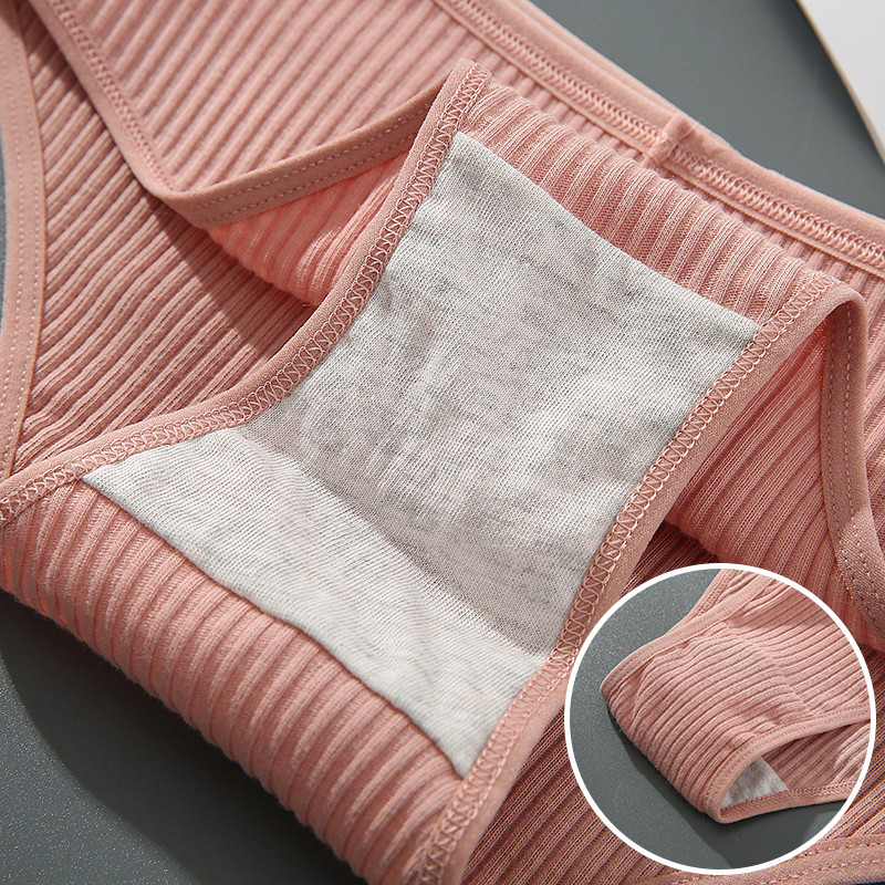 CINVIK 3 buc. Chiloți din bumbac pentru femei Chiloți moale pentru femei Chiloți solizi pentru fete Lenjerie sexy pentru femei Lenjerie intimă confortabilă