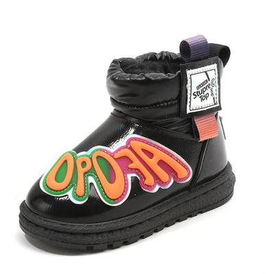 Kruleepo Copii Bebeluș Piele Impermeabil Moda Cizme Scurte Bebeluși Fete Copii Băieți Toamnă Iarnă Pluș Cizme de zăpadă calde Pantofi