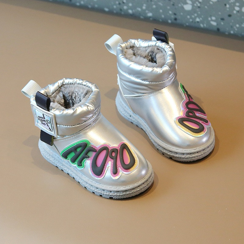 Kruleepo Copii Bebeluș Piele Impermeabil Moda Cizme Scurte Bebeluși Fete Copii Băieți Toamnă Iarnă Pluș Cizme de zăpadă calde Pantofi