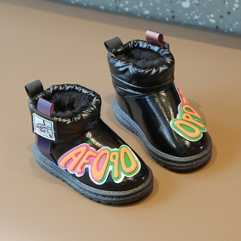 Kruleepo Copii Bebeluș Piele Impermeabil Moda Cizme Scurte Bebeluși Fete Copii Băieți Toamnă Iarnă Pluș Cizme de zăpadă calde Pantofi