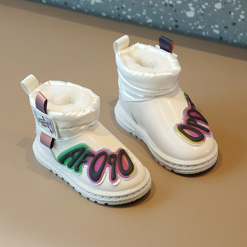Kruleepo Copii Bebeluș Piele Impermeabil Moda Cizme Scurte Bebeluși Fete Copii Băieți Toamnă Iarnă Pluș Cizme de zăpadă calde Pantofi