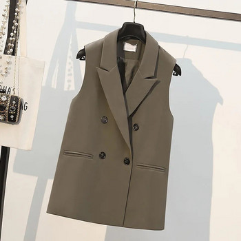 Μόδα κοστούμι Γυναικείο γιλέκο Νέο 2022 Γυναικείο γιλέκο Φαρδύ φθινοπωρινό άνοιξη απλό αμάνικο casual σακάκι γιλέκα παλτό Γυναικείο μπουφάν