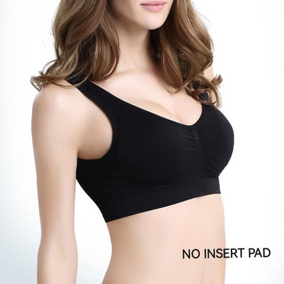 Dámske bezšvové podprsenky, tielko, spodná bielizeň, crop top XXL 3XL, čierna, čistá farba, šport, telocvičňa, beh, fitness, joga