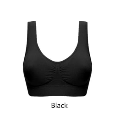 Dámske bezšvové podprsenky, tielko, spodná bielizeň, crop top XXL 3XL, čierna, čistá farba, šport, telocvičňa, beh, fitness, joga