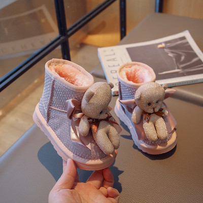 2023 noi fete drăguță păpușă pantofi din bumbac iarnă pluș cizme calde de zăpadă pantofi ușoare anti-alunecare casual