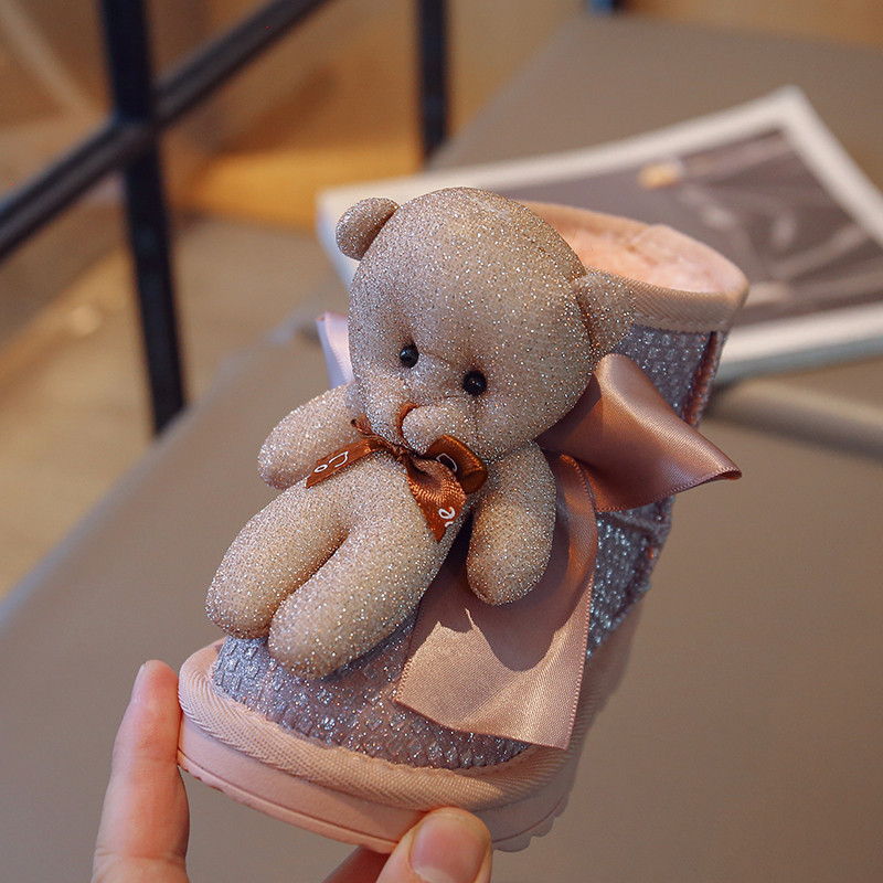 2023 noi fete drăguță păpușă pantofi din bumbac iarnă pluș cizme calde de zăpadă pantofi ușoare anti-alunecare casual