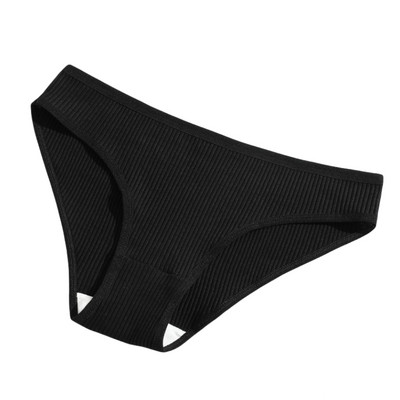 Chiloți fără sudură Slip din bumbac cu nervuri Chiloți de bikini cu talie joasă Lenjerie de sport pentru fete Chiloți de culoare uni respirabili