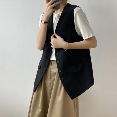 Veste pentru femei Blazer, primăvară, toamnă 2022, nou stil britanic, ocazional, pentru costum, jachetă pentru femei, vestă fără mâneci, jachete pentru femei