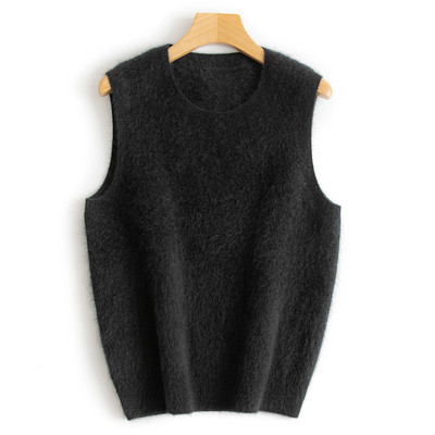 Pulover s O-izrezom Topli prsluk za jesen i zimu Ženski prsluk Novi jednobojni korejski donji dio bez rukava Ženska pletiva Ležerne majice