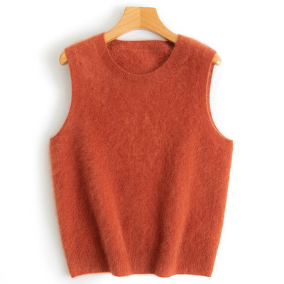 Pulover s O-izrezom Topli prsluk za jesen i zimu Ženski prsluk Novi jednobojni korejski donji dio bez rukava Ženska pletiva Ležerne majice