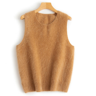 Pulover s O-izrezom Topli prsluk za jesen i zimu Ženski prsluk Novi jednobojni korejski donji dio bez rukava Ženska pletiva Ležerne majice