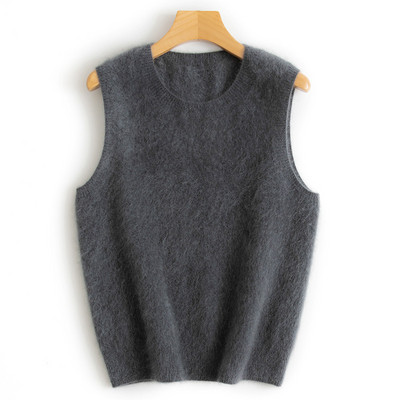 Pulover s O-izrezom Topli prsluk za jesen i zimu Ženski prsluk Novi jednobojni korejski donji dio bez rukava Ženska pletiva Ležerne majice