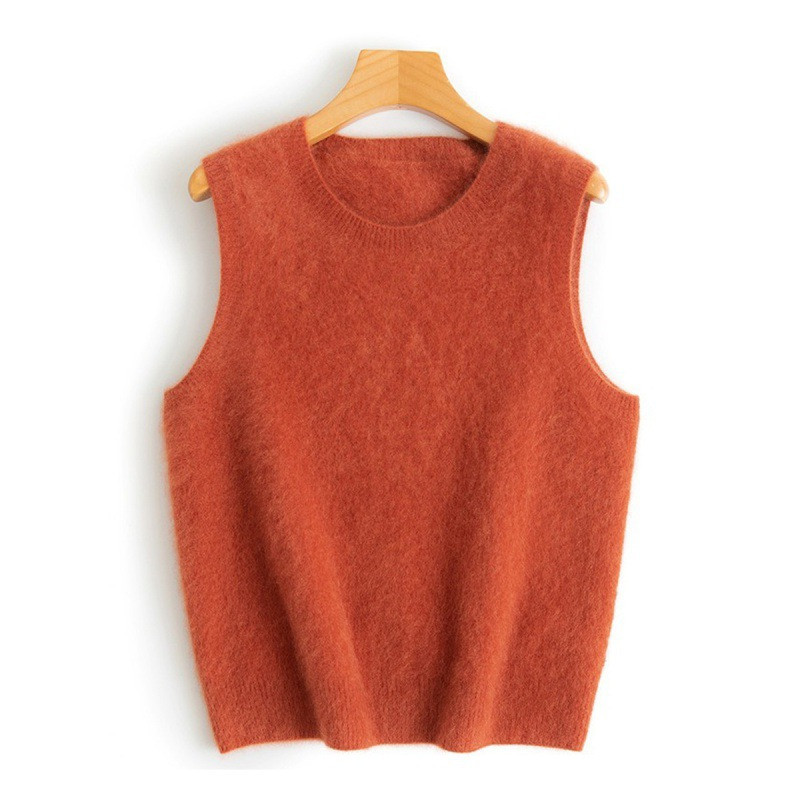 Pulover s O-izrezom Topli prsluk za jesen i zimu Ženski prsluk Novi jednobojni korejski donji dio bez rukava Ženska pletiva Ležerne majice