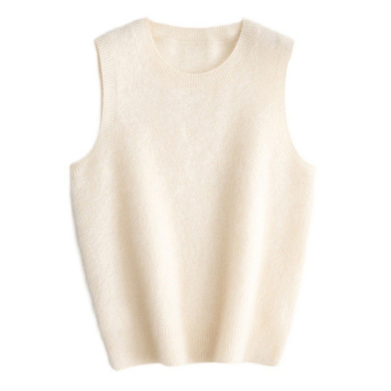 Pulover s O-izrezom Topli prsluk za jesen i zimu Ženski prsluk Novi jednobojni korejski donji dio bez rukava Ženska pletiva Ležerne majice