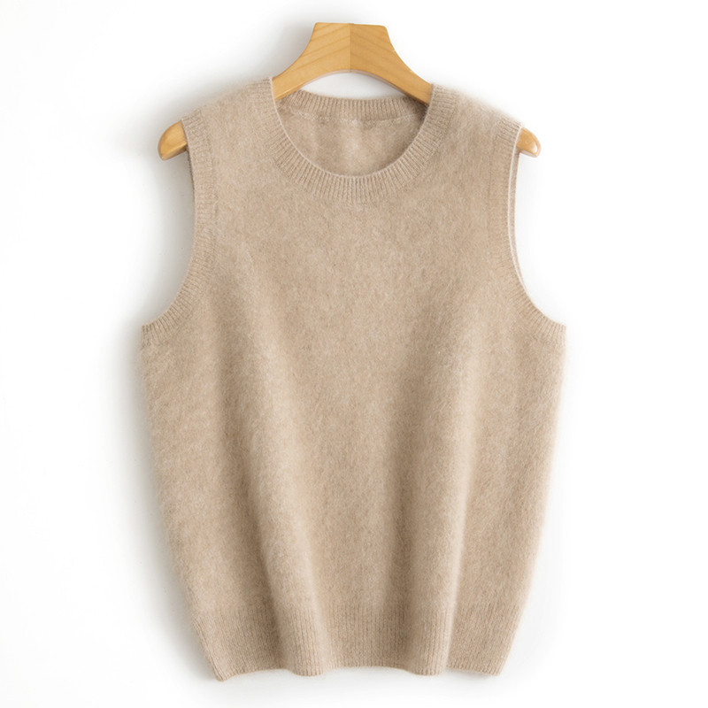 Pulover s O-izrezom Topli prsluk za jesen i zimu Ženski prsluk Novi jednobojni korejski donji dio bez rukava Ženska pletiva Ležerne majice