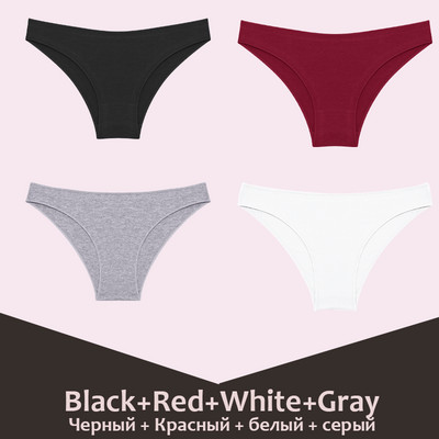 Bešavne ženske pamučne gaćice Ženske gaćice Intimno Čvrsto prozračno donje rublje Žensko udobno donje rublje niskog struka 4 KOM/Set