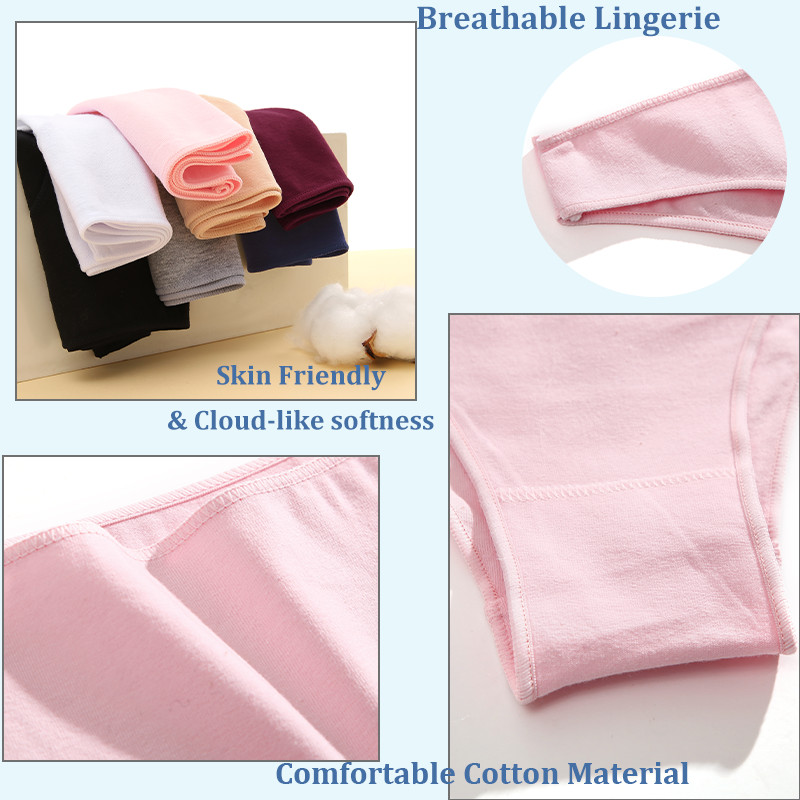 Bešavne ženske pamučne gaćice Ženske gaćice Intimno Čvrsto prozračno donje rublje Žensko udobno donje rublje niskog struka 4 KOM/Set