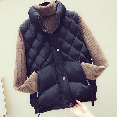 Teemantpleed Naiste kardigan puuvillased vestid Lihtsus Elegantne Mood vabaaja paks jakk Talvine naiste lühike varrukateta mantel