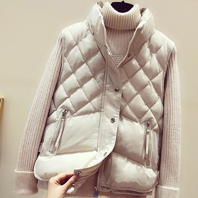 Diamond καρό γυναικεία ζακέτα βαμβακερά γιλέκα απλότητα Κομψή μόδα casual παχύ μπουφάν Χειμερινό γυναικείο κοντό αμάνικο παλτό