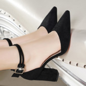 Stil nou Cataramă de damă cu tocuri înalte ascuțite Toc gros Baotou Sandale de damă Pompe Rochie de damă Pantofi de petrecere Pantofi cu pană