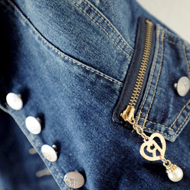 Ženska traper jakna Proljeće Jesen Kratke traperice bez rukava Prsluci Ženske jednoredne ležerne široke ženske majice Topovi