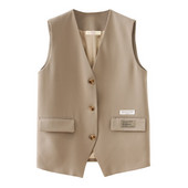 Vestă pentru costum de modă, nouă, pentru femei, 2022, primăvară, toamnă, subțire, largi, în stil britanic, ocazional, fără mâneci, blazer, vestă, jachetă pentru femei