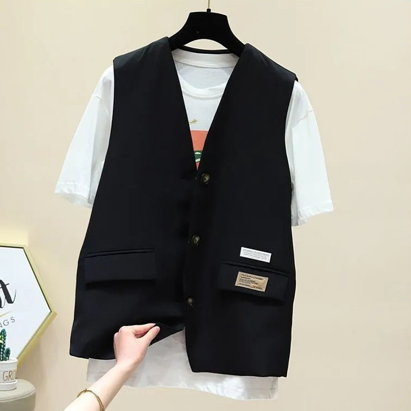 Modno odijelo, prsluk, novo žensko novo proljeće i jesen 2022., tanko, slobodno, u britanskom stilu, ležerna jakna bez rukava, ženski prsluk sako