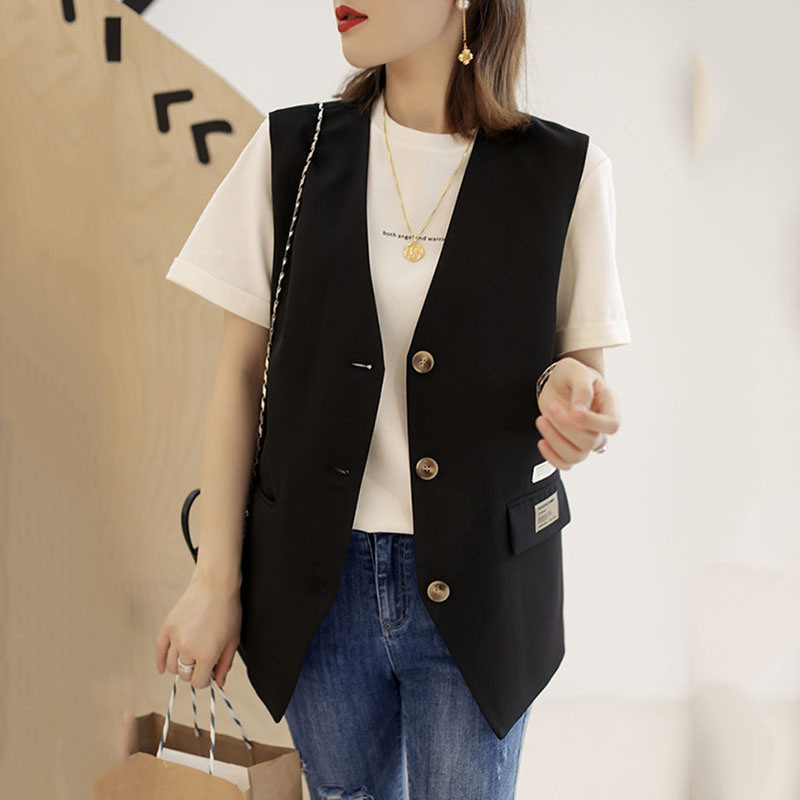 Modno odijelo, prsluk, novo žensko novo proljeće i jesen 2022., tanko, slobodno, u britanskom stilu, ležerna jakna bez rukava, ženski prsluk sako