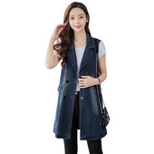 Ženski traper traper prsluk Proljeće Jesen 2022. Novi korejski dugi traper kaput Ženska ležerna jakna bez rukava Ženska majica Outwea