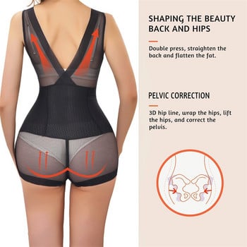 Flarixa Sexy Mesh Shapewear Дамско боди Push Up сутиен Redress Tank Top Waist Trainer Tummy Tuck BodyShaper Прозрачно бельо