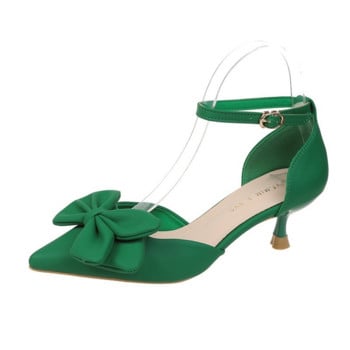 Обувки за жени 2023 г. Дизайнерски луксозни елегантни дамски обувки на среден ток Комфортни летни елегантни дамски токчета Парти модни обувки