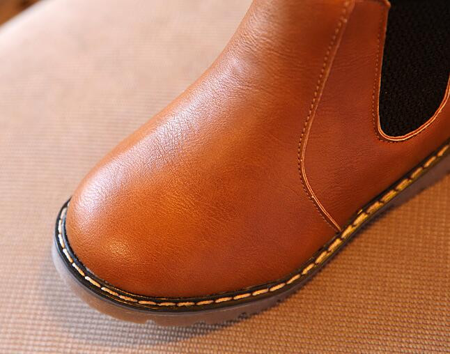 Cizme pentru copii stil clasic Cizme pentru băieți 21-36 Cizme pentru copii mici din piele moale Cizme calde din blană de pluș Toamnă iarnă Cizme fete