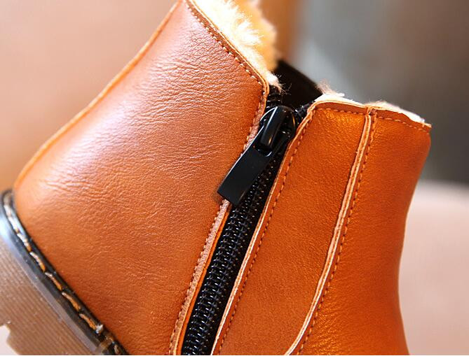 Cizme pentru copii stil clasic Cizme pentru băieți 21-36 Cizme pentru copii mici din piele moale Cizme calde din blană de pluș Toamnă iarnă Cizme fete