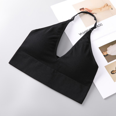 „Flarixa Halter“ sportinė liemenėlė moterims, besiūliai paminkštinti aktyvūs drabužiai Liemenėlė Fitness Yoga Top Bralette Back Invisible Gym Treniruočių apatinis trikotažas