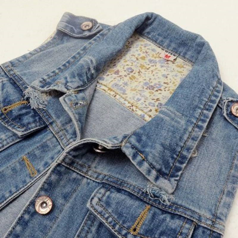 Džínsová vesta pre ženy, kórejská jarná jeseň, nová dámska bunda z roku 2023, voľná krátka bunda bez rukávov, džínsy s dierkami, vesta, dámske ležérne topy