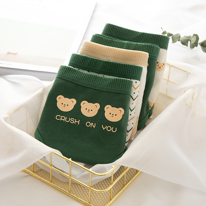 Pamučne gaćice na pruge s crtanim medvjedom na točkice Žensko donje rublje Sportske gaćice niskog struka Prozračne bešavne gaćice za djevojčice Donje rublje