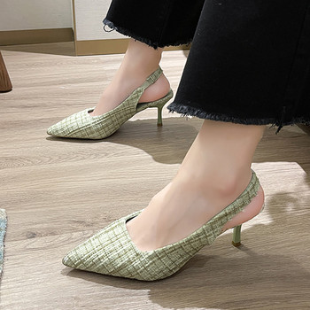 Γυναικεία παπούτσια για πάρτι με ψηλά τακούνια μάρκας επώνυμων σχεδιαστών 2023 Γυναικεία πέδιλα με λεπτό τακούνι για το καλοκαίρι