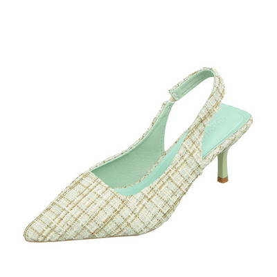 Pantofi cu toc înalt de designer de marcă, pantofi de petrecere pentru femei, albastru, cu vârf ascuțit, pentru femei, sandale cu toc subțire de vară, dame, 2023