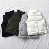 Pamučni sako Kardigan Ženska jesen zima Novi jednobojni prsluk Jednoredno kopčanje Parka bez rukava s džepovima Široka Jednostavna za putovanje na posao