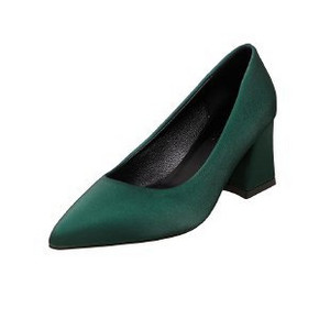 Juodi aukštakulniai batai moteriški vasariniai siurblys Nauji 2023 m. smailūs stori kulniukai, negilūs viengubi batai OL darbiniai aukštakulniai moteriški kieti talo