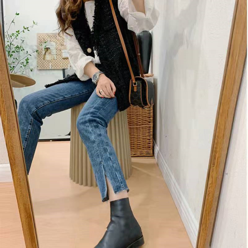 Gilet Blanc prsluci bez rukava Prsluk s dugmadima u korejskom stilu Chalecos Elegantes Para Mujer Vintage ženska jakna s džepnim prslukom od tvida